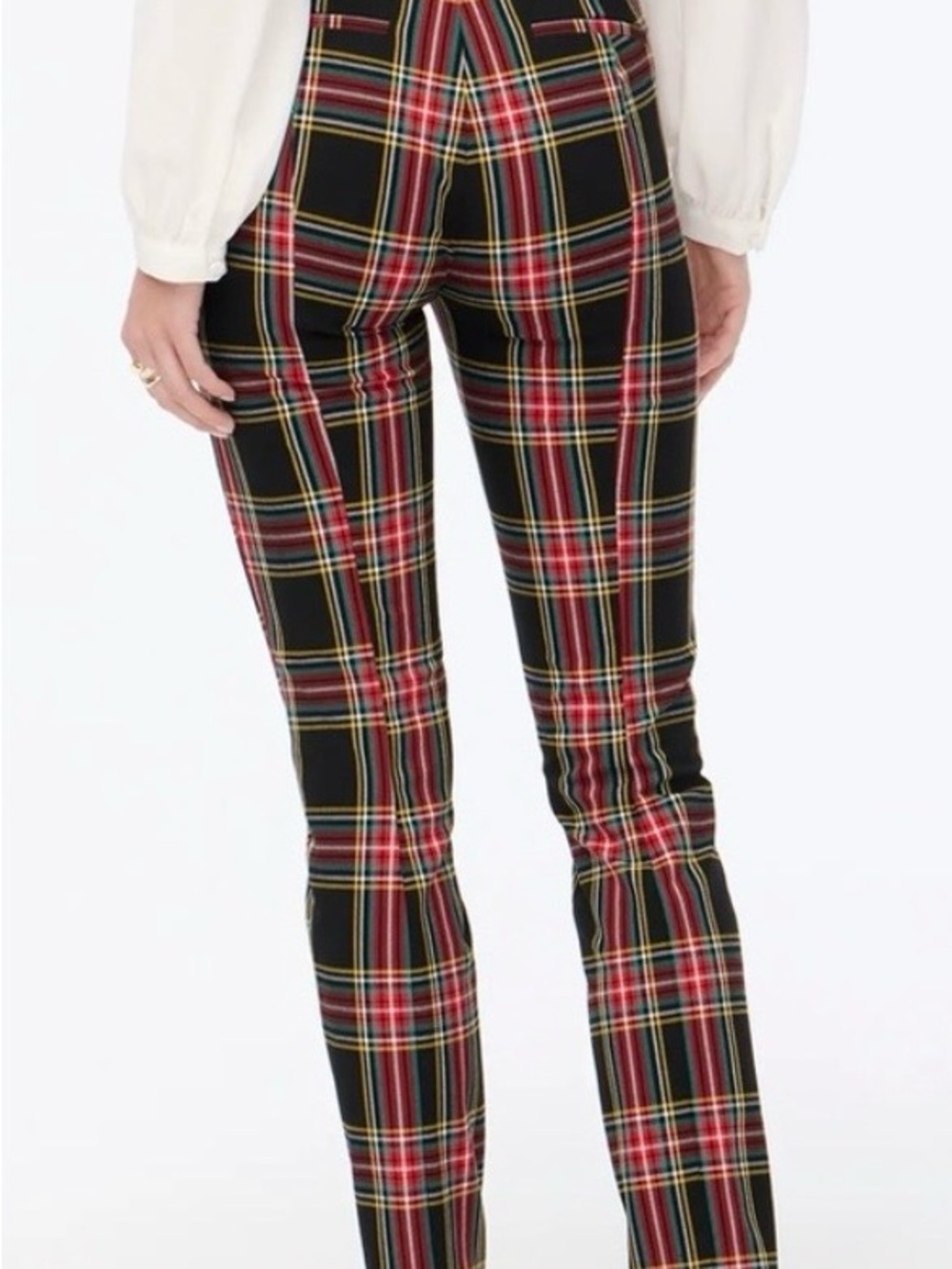 J. Crew Skinny Plaid Pants in Black, Red and Yellow Tartan - Picture 3 of 10